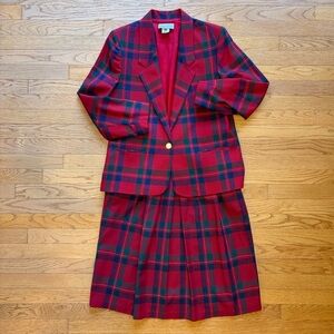 Vintage Union Made The Petite Concept by Devon Tartan Plaid Blazer and Skirt Set